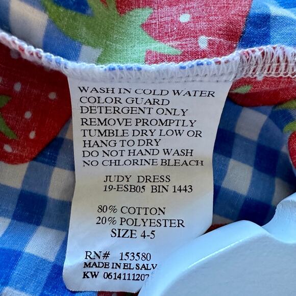 Eleanor Rose Red Blue Gingham Polka Dot Strawberry Fields Judy Dress 4/5 - Picture 6 of 7